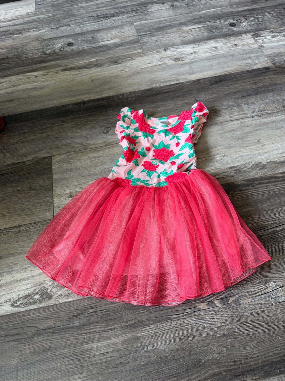 Bonds Girls Pink Rose Floral Tulle Dress